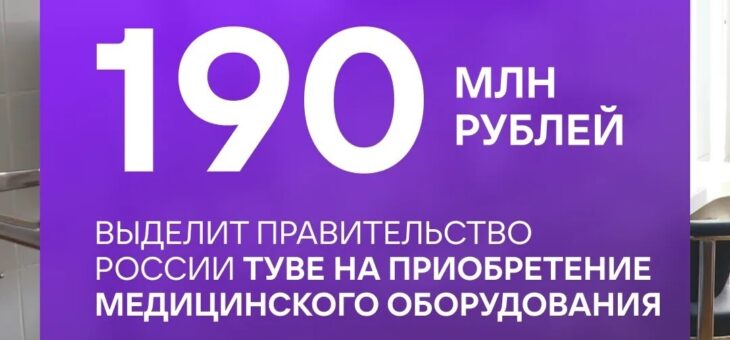 Правительство РФ направит 190 млн рублей Туве на покупку медицинского оборудования
